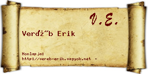 Veréb Erik névjegykártya